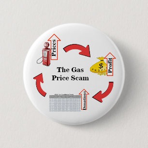 Badge Rond 5 Cm L'arnaque du prix de l'essence