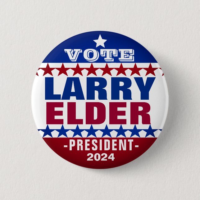 Badge Rond 5 Cm Larry Elder pour le Bouton Campagne Président 2024 (Devant)