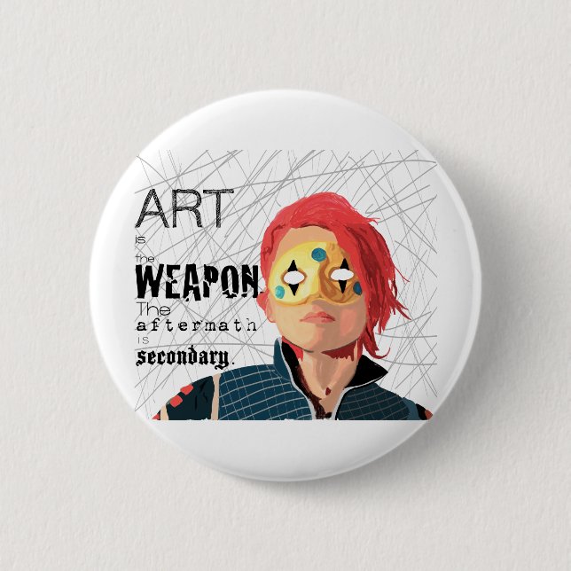 Badge Rond 5 Cm L'art est l'arme (Devant)
