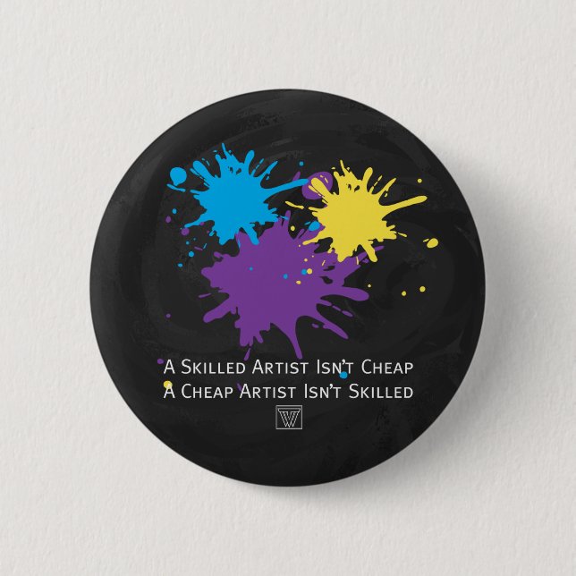 Badge Rond 5 Cm L'art n'est pas bon marché (Devant)