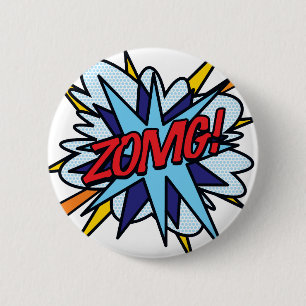 Badge Rond 5 Cm L'art Pop de Bande Dessinée ZOMG