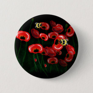 Badge Rond 5 Cm L'art POPPY et BEE