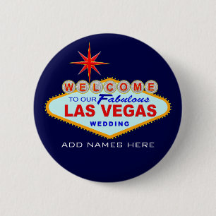 Badge Rond 5 Cm Las Vegas épousant le bouton