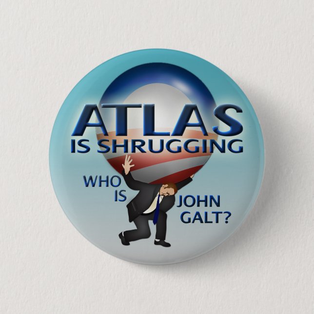 Badge Rond 5 Cm L'atlas gesticule le bouton (Devant)