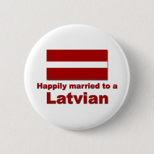 Badge Rond 5 Cm Latvian heureusement marié