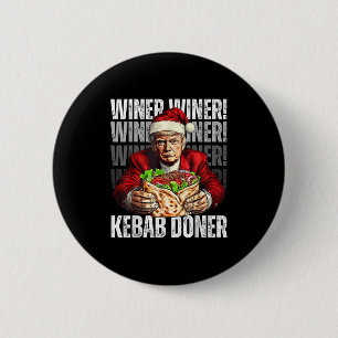 Badge Rond 5 Cm Lauréat du Dîner de Doner Kebab Dinner Trump Xmas