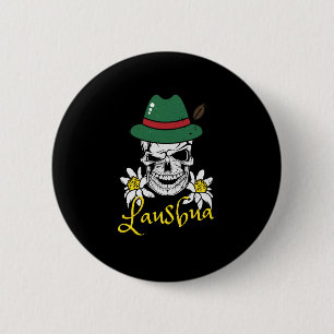 Badge Rond 5 Cm Lausbua Bavaria Crâne Costumes bavarois