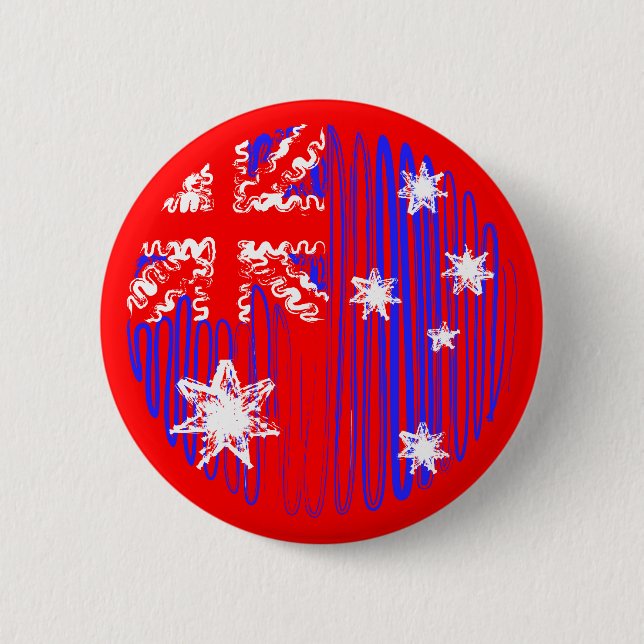 Badge Rond 5 Cm L'Australie sur le rouge (Devant)