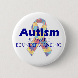 Badge Rond 5 Cm L'autisme se rende compte comprenne