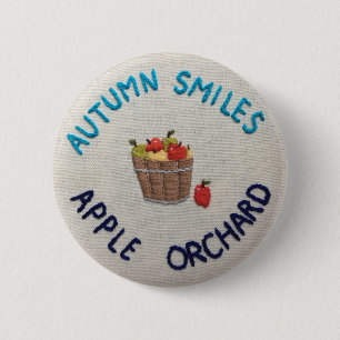Badge Rond 5 Cm L'automne sourit champ de pommiers