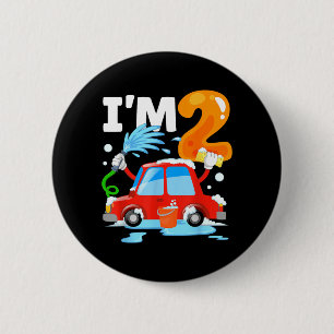 Badge Rond 5 Cm Lavage de voiture 2 Enfants de deux ans Fête d'ann