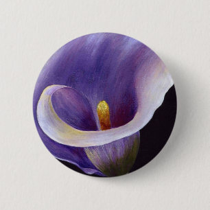 Badge Rond 5 Cm Lavande Calla Lily