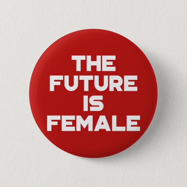 Badge Rond 5 Cm L'Avenir Est Féminin. (Devant)