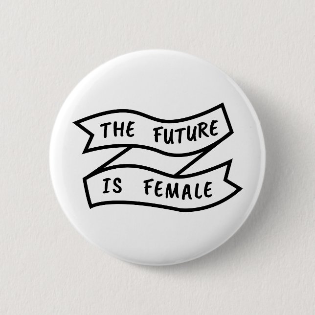 Badge Rond 5 Cm L'avenir est ruban femelle (Devant)