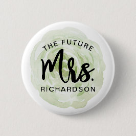 Badge Rond 5 Cm L'Avenir Mme Aquarelle Floral Pin