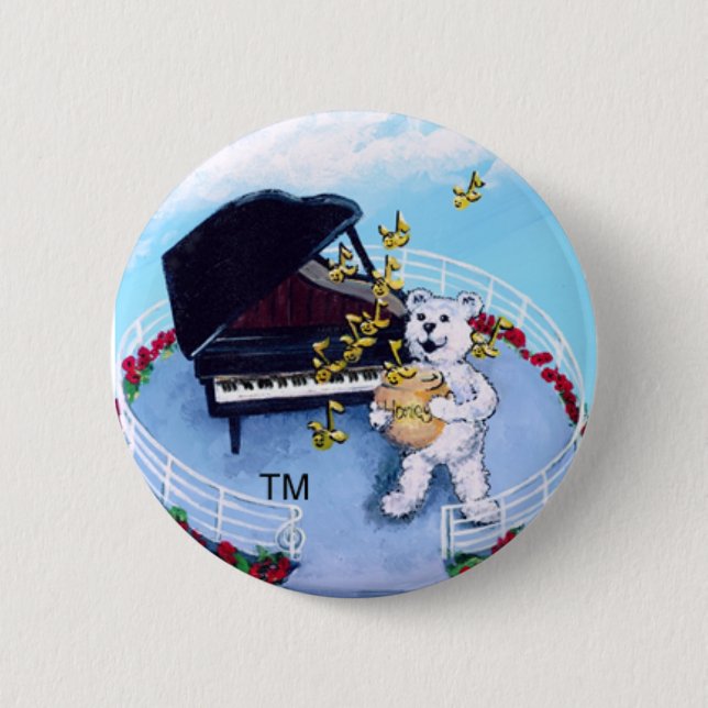 Badge Rond 5 Cm L'aventure de piano soutient le bouton (Devant)
