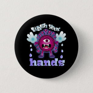 Badge Rond 5 Cm Laver tes mains