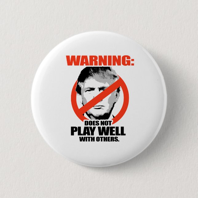 Badge Rond 5 Cm L'avertissement d'atout - ne joue pas bien (Devant)