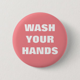 Badge Rond 5 Cm Lavez vos mains Contrôle des infections par le co