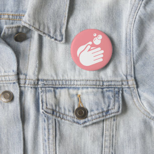 Badge Rond 5 Cm Lavez-vous les mains - Virus du lavage à la main e