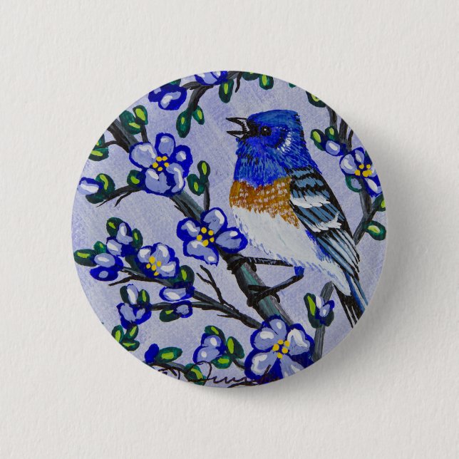 Badge Rond 5 Cm Lazuli Bunting (Devant)
