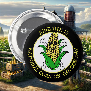 Badge Rond 5 Cm Le 11 juin est la fête nationale du maïs