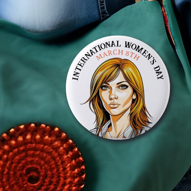 Badge Rond 5 Cm Le 8 mars est la Journée internationale de la femm (Créateur téléchargé)