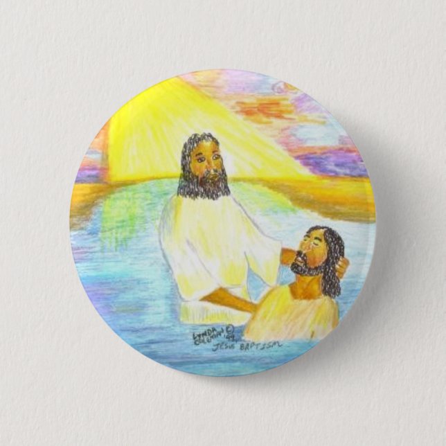 Badge Rond 5 Cm Le baptême de Jésus (Devant)