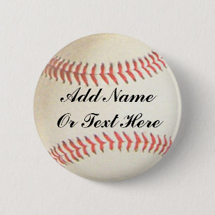 BADGE ROND 5 CM LE BASE-BALL AJOUTENT LE NOM OU LE TEXTE