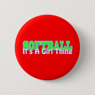 Badge Rond 5 Cm Le base-ball c'est une chose de fille