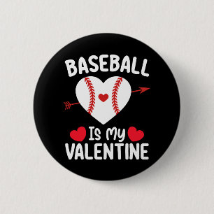 Badge Rond 5 Cm Le baseball est mes sports de la Saint-Valentin