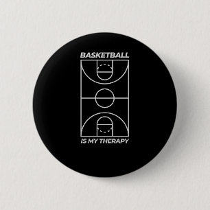Badge Rond 5 Cm Le basket-ball est ma thérapie