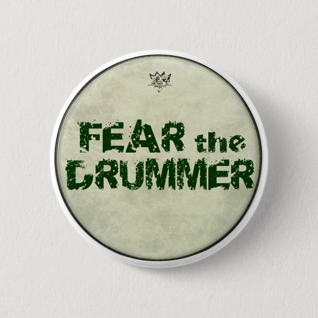 Badge Rond 5 Cm Le batteur drôle de crainte boutonne des batteurs (Devant)