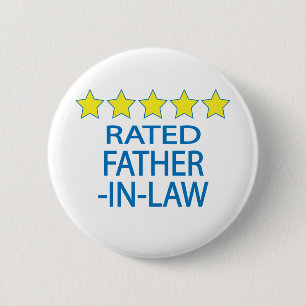 Badge Rond 5 Cm Le beau-père cinq étoiles