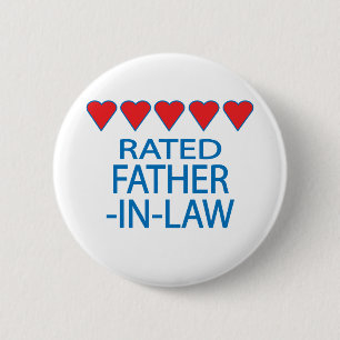 Badge Rond 5 Cm Le beau-père des cinq coeurs