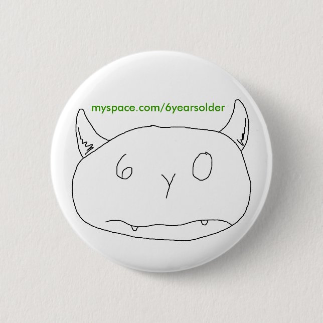 Badge Rond 5 Cm Le bébé a dessiné un monstre (Devant)