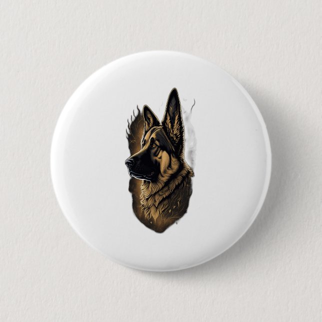 Badge Rond 5 Cm Le berger allemand (Devant)
