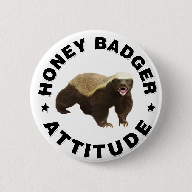Badge Rond 5 Cm Le blaireau de miel a l'attitude (Devant)