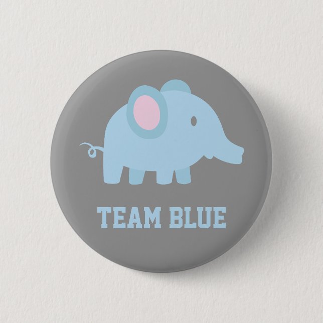 Badge Rond 5 Cm Le bleu d'équipe, éléphant de bébé, genre (Devant)