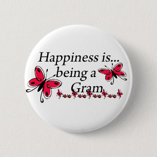 Badge Rond 5 Cm Le bonheur d'être un papillon Gram