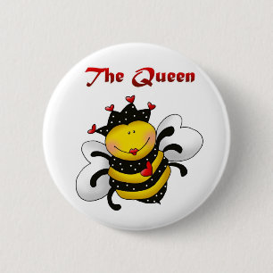 Badge Rond 5 Cm Le bouton d'abeille de "reine"