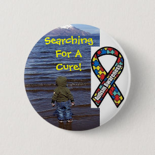 Badge Rond 5 Cm Le bouton d'aide d'autisme… aident svp !