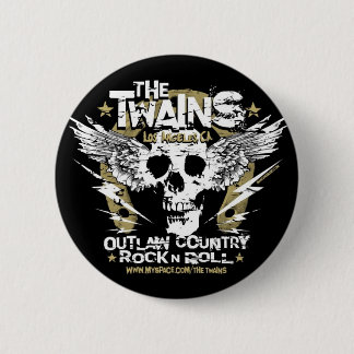 Badge Rond 5 Cm Le bouton de fer à cheval de n de crâne de TWAINS