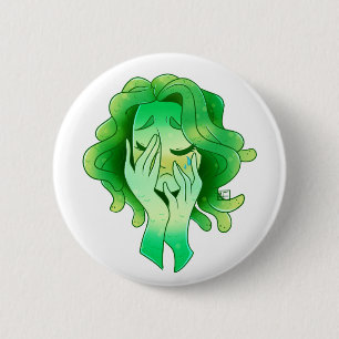 Badge Rond 5 Cm Le bouton de la méduse
