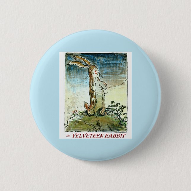Badge Rond 5 Cm Le bouton de lapin de velventine (Devant)