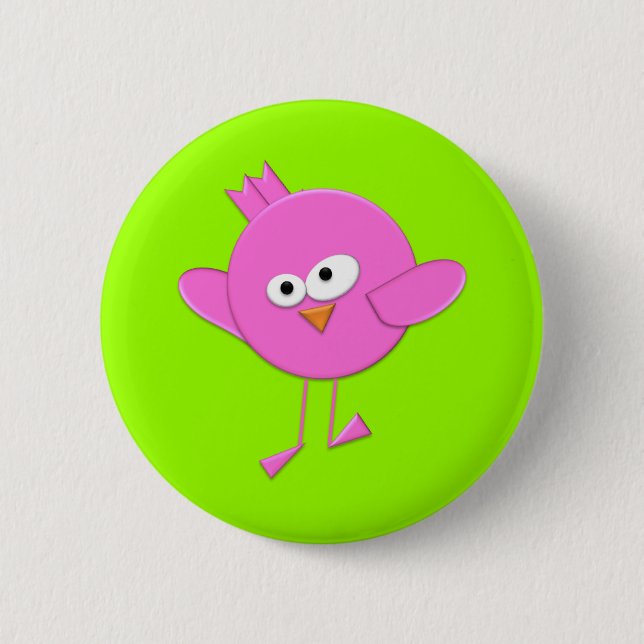 Badge Rond 5 Cm Le bouton de l'oiseau génial d'imaginaire de (Devant)