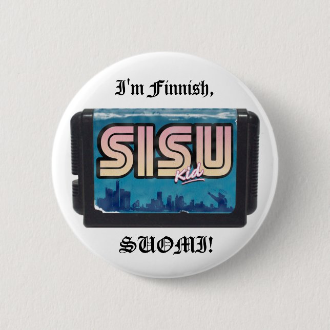 Badge Rond 5 Cm Le BOUTON d'enfant de Sisu (Devant)