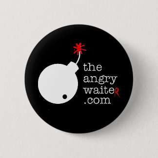 Badge Rond 5 Cm Le bouton fâché de serveur - noir