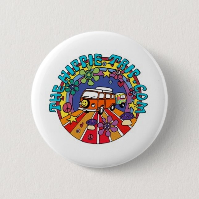 Badge Rond 5 Cm Le bouton hippie de voyage (Devant)