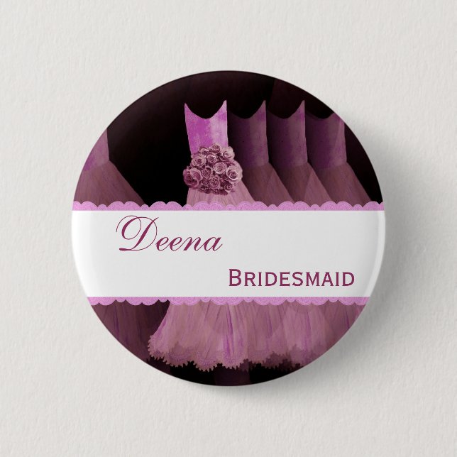 Badge Rond 5 Cm Le bouton TPink d'identification de DEMOISELLE (Devant)
